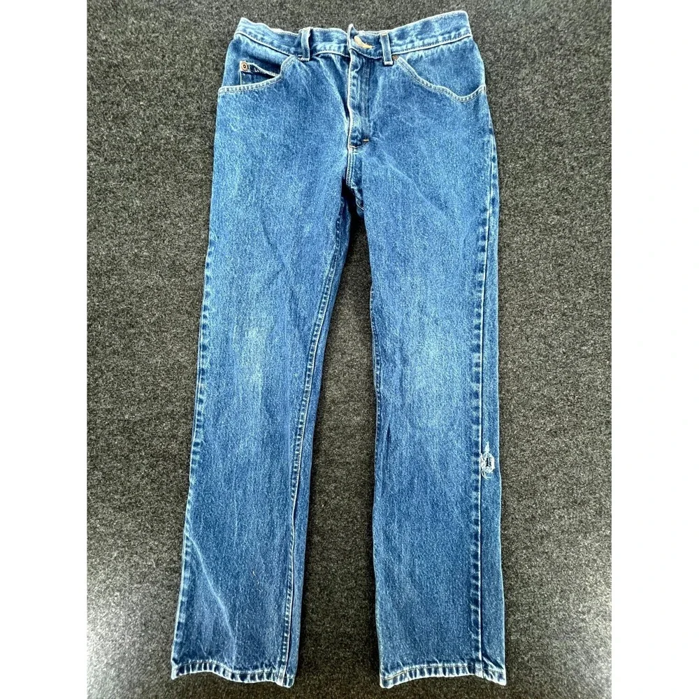 Lee Jeans Mens 32x31 Blue Denim Relaxed Fit Cotton Logo Straight Leg Medium Wash